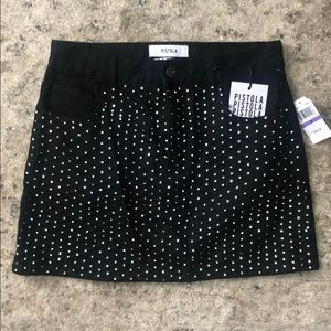 NWT BLACK PISTOLA SHINY SKIRT
